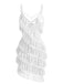 1960s Chain Pearl Ruffled Spaghetti Strap Nightgown - vintage nightgown, retro sleepwear