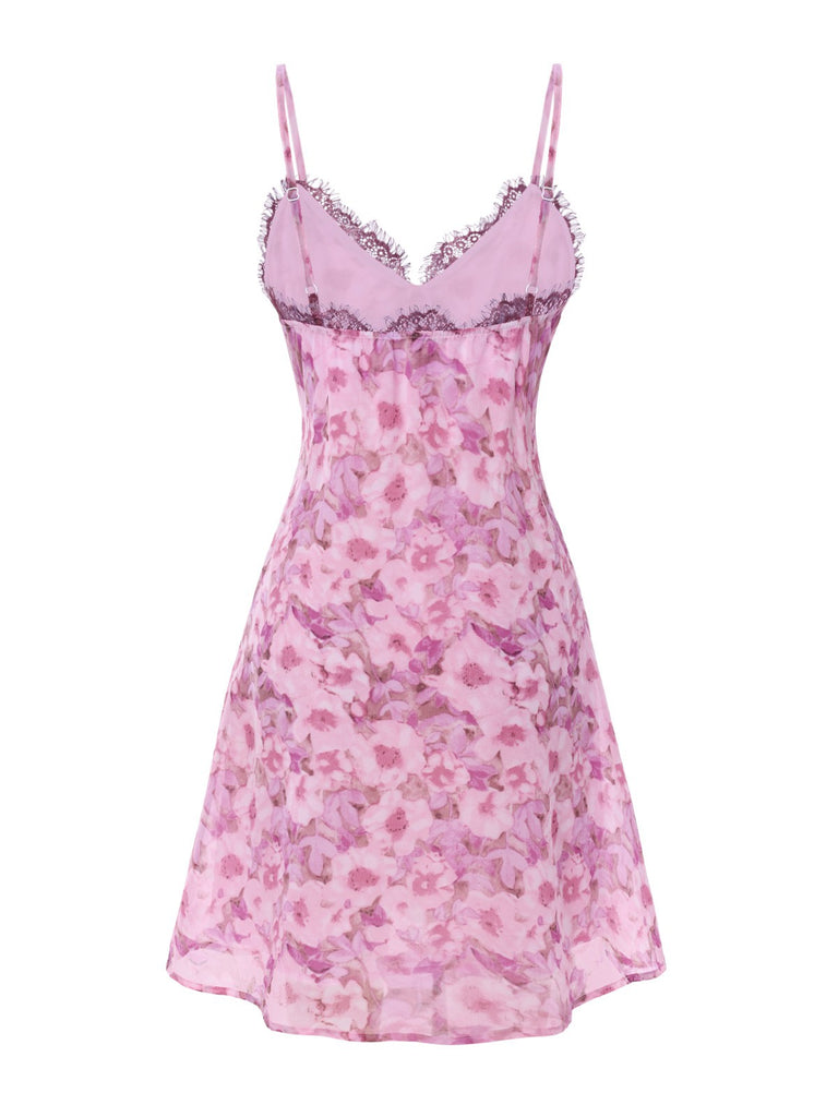Purple 1960s Psychedelic Floral Lace Patchwork Nightgown - vintage nightgown, retro sleepwear