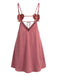 1960s Solid Satin Sequined Heart Sexy Cami Nightgown - vintage nightgown, retro sleepwear