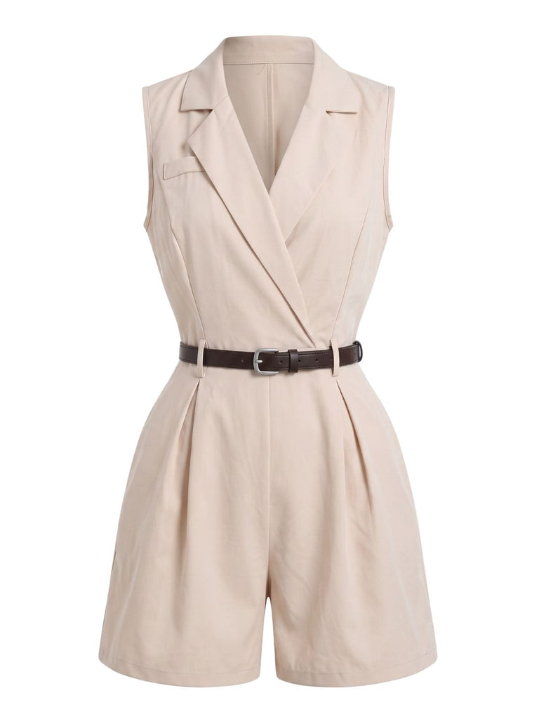 Beige 1960s Vintage Classic Jumpsuit 2