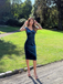 1960s Off Shoulder Velvet Bodycon Dress - vintage dress, retro fashion