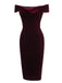 1960s Off Shoulder Velvet Bodycon Dress — vintage elegance for the modern woman