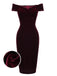 1960s Off Shoulder Velvet Bodycon Dress — vintage elegance for the modern woman
