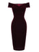 1960s Off Shoulder Velvet Bodycon Dress — vintage elegance for the modern woman