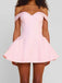 1960s Off-Shoulder Fit Solid Mini Dress - vintage dress, retro fashion