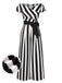 1960s Off-Shoulder Wide Stripe Jumpsuit, vintage romper, retro jumpsuit - perfect for women who love vintage and retro fashion
