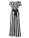 1960s Off-Shoulder Wide Stripe Jumpsuit, vintage romper, retro jumpsuit - perfect for women who love vintage and retro fashion