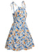This 1960s Oil Painting Daisy Shoulder Tie Dress wraps her in 1960s elegance, one twirl at a time
