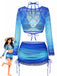 1960s Ombre Crochet Long Sleeve Bikini Set & Cover-Up Set - vintage swimsuit, pin-up swimwear for vintage lovers
