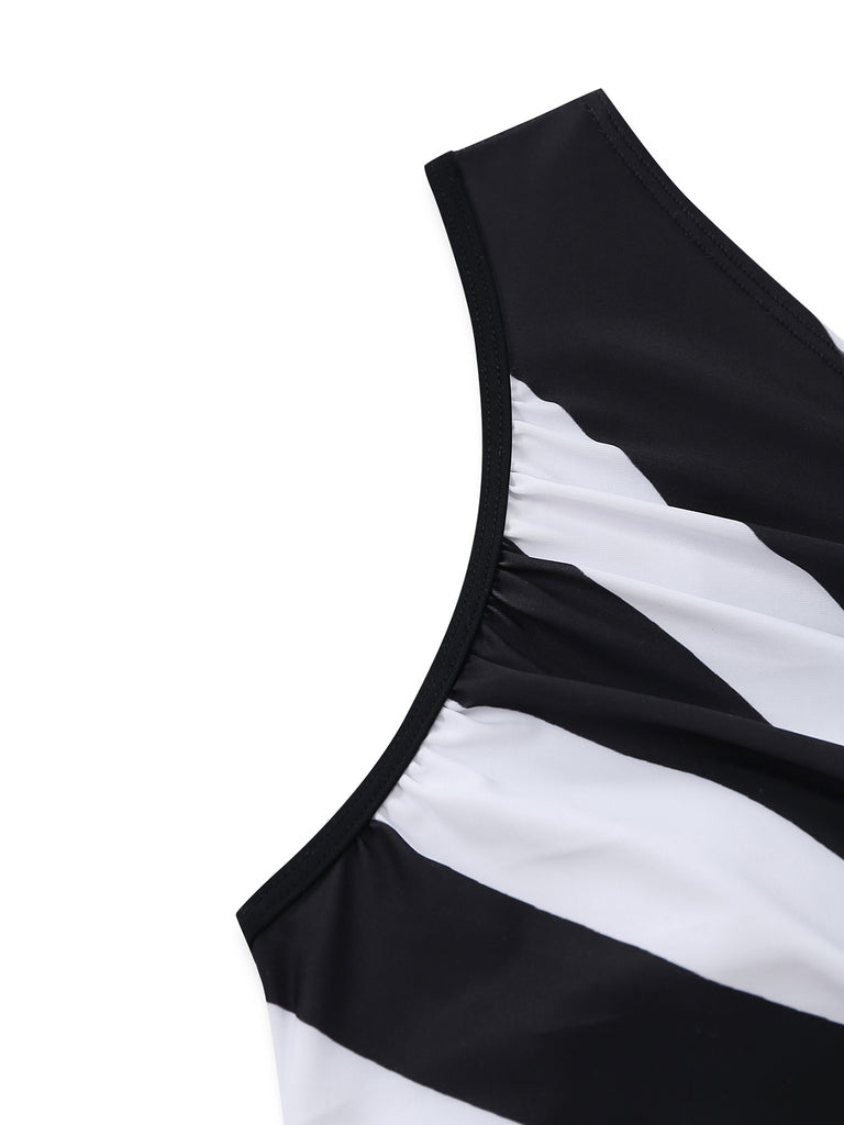 1960s-One-Shoulder-Zebra-Print-Cutout-One-Piece-Swimsuit, vintage, retro, swimwear