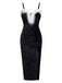 She slips into this 1960s Plush Patchwork Velvet Slit Straps Dress and suddenly it's a 1960s daydream