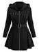 1960s Punk Hooded Zipper Belted Midi Jacket - vintage fashion, retro style