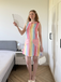 1960s Rainbow Stripe Heart Pocket Dress, vintage dress, retro fashion - perfect for women who love vintage and retro fashion