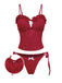 Red 1960s Embroidered Cutout Ruffled Side-Tie Tankini Set - vintage fashion, retro style, elegant red
