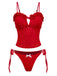Red 1960s Embroidered Cutout Ruffled Side-Tie Tankini Set - vintage fashion, retro style, elegant red
