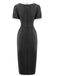 1960s Round Neck Colorblock Bow Bodycon Dress - vintage dress, retro fashion