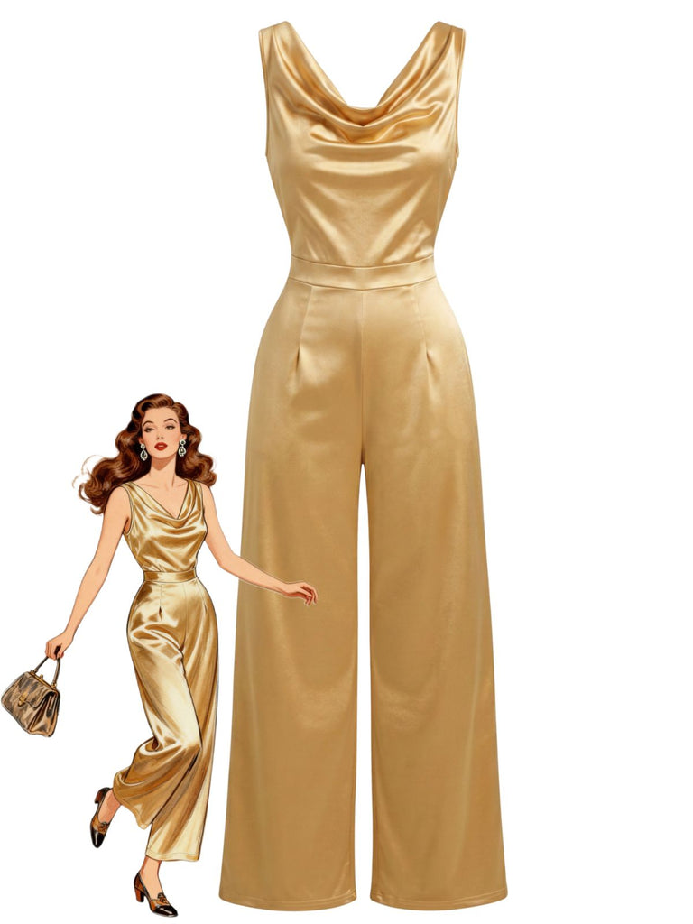 1960s Satin Vintage Classic Jumpsuit 3