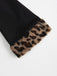 2PCS Black 1960s Plush Leopard Sweetheart Top & Skirt & Coat - vintage skirt, retro style, classic black