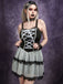 1960s Slip Gothic Lace-Up Ruffled Mesh Dress - vintage dress, retro fashion