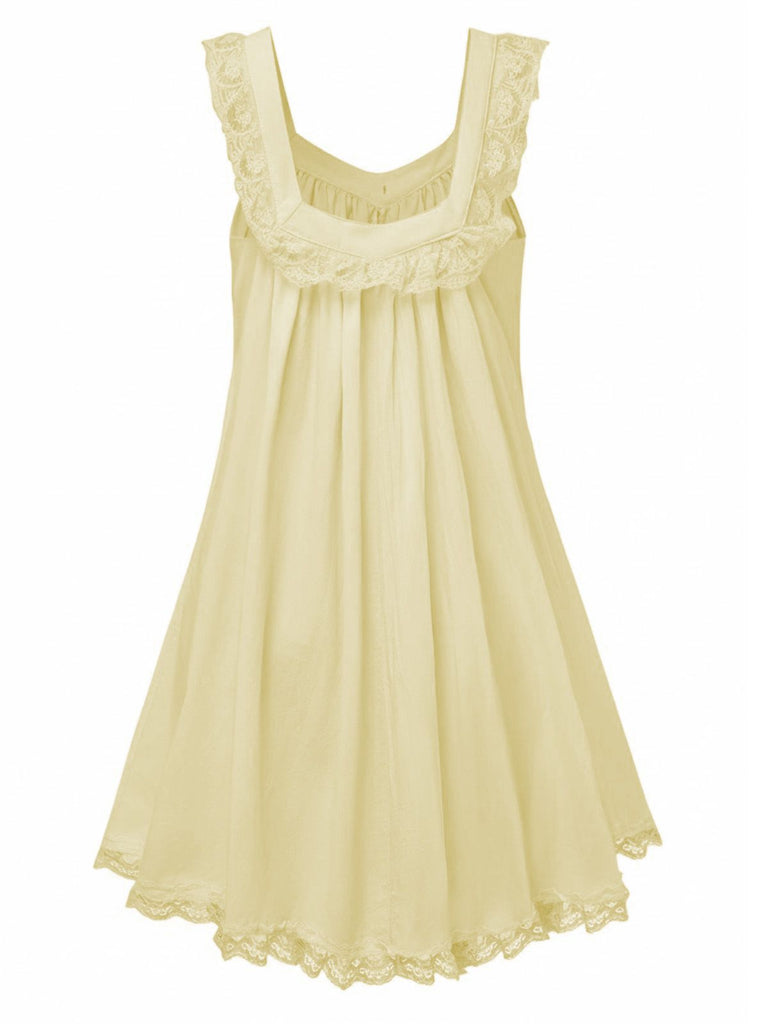 1960s Solid Bow Backless Lace Babydoll Dress - vintage dress, retro fashion