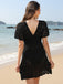 1960s Solid Deep V-Neck Crochet Cover-Up — 1960s style that transcends decades