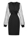 1960s Solid Glitter V-Neck Mesh Bodycon Dress - vintage dress, retro fashion
