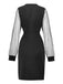 1960s Solid Glitter V-Neck Mesh Bodycon Dress - vintage dress, retro fashion