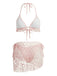 1960s Solid Halter Lace Bikini Set & Ruffle Cover-Up - vintage fashion, retro style