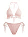 1960s Solid Halter Lace Bikini Set & Ruffle Cover-Up - vintage fashion, retro style