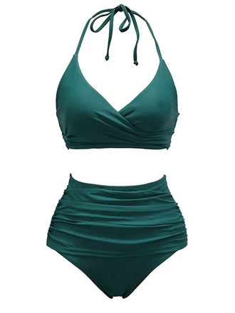 She's wearing 1960s Solid Halter Lace-Up Swimsuit and the whole beach remembers the 1960s