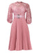 1960s Solid Lace Crochet Pleated Belted Dress: where 1960s romance meets her modern spirit