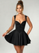 1960s Solid Lace Straps Lace-Up Skater Dress - vintage dress, retro fashion