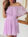 1960s Solid Off Shoulder Pleated Romper 7