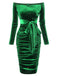 1960s Solid Off-Shoulder Velvet Dress: timeless style reimagined