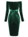 1960s Solid Off-Shoulder Velvet Dress — vintage elegance for the modern woman