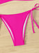 1960s Solid Ruched Halter Lace-Up Bikini Set - vintage fashion, retro style
