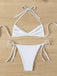 1960s Solid Ruched Halter Lace-Up Bikini Set - vintage fashion, retro style