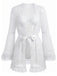 1960s Solid Sheer Lace Patchwork Sleepwear Set - vintage nightgown, retro sleepwear