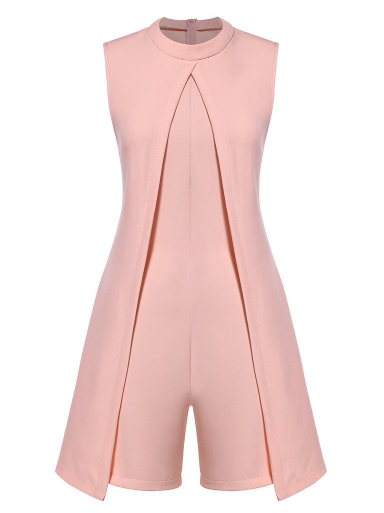 1960s Solid Collar Sleeveless Romper | 1960s | vintage romper, retro jumpsuit