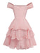 1960s Solid Strapless Backless Ruffle Cake Dress - vintage dress, retro fashion
