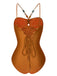 1960s Solid Textured Bandeau Halter Swimsuit, vintage swimsuit, pin-up swimwear - perfect for women who love vintage and retro fashion