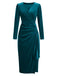 1960s Solid Twist V-Neck Velvet Dress, vintage dress, retro fashion - perfect for women who love vintage and retro fashion