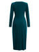 1960s Solid Twist V-Neck Velvet Dress, vintage dress, retro fashion - perfect for women who love vintage and retro fashion