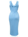1960s Solid V-Neck Side Slit Bodycon Dress: where 1960s romance meets her modern spirit