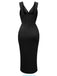 1960s Solid V-Neck Side Slit Bodycon Dress — a 1960s silhouette that turns sidewalks into runways