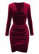1960s Solid Velvet Long Sleeve Cowl Neck Dress - vintage dress, retro fashion