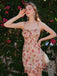 1960s Spaghetti Strap Floral Ruffled Dress - vintage dress, retro fashion