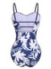 This 1960s Spaghetti Strap Plants Solid One-Piece Swimsuit carries 1960s vacation dreams in every stitch