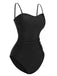 She's wearing 1960s Spaghetti Strap Plants Solid One-Piece Swimsuit and the whole beach remembers the 1960s