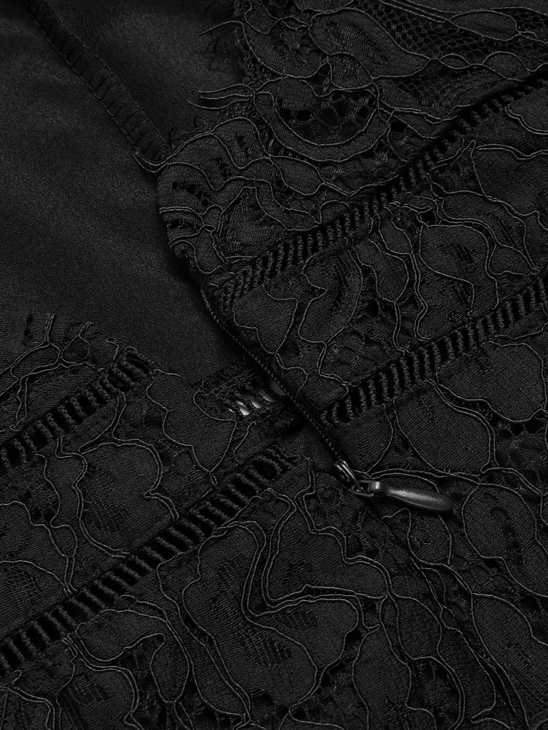 1960s Spaghetti Strap V-Neck Lace Jumpsuit — 1960s vintage charm for her modern wardrobe